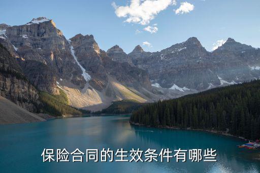 簡述保險(xiǎn)合同的一般生效要件，保險(xiǎn)合同有效的條件