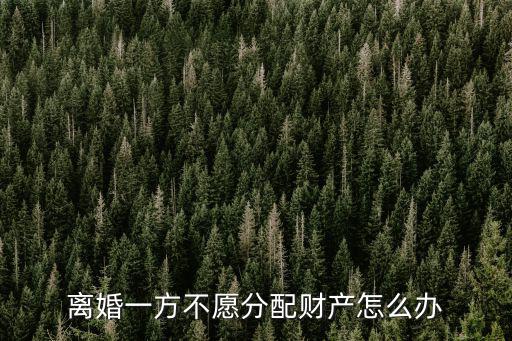 離婚一方不愿分配財產(chǎn)怎么辦