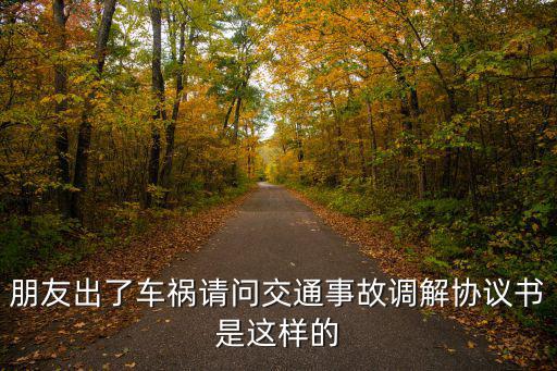 車禍調(diào)解協(xié)議書，交通事故調(diào)解協(xié)議書的內(nèi)容