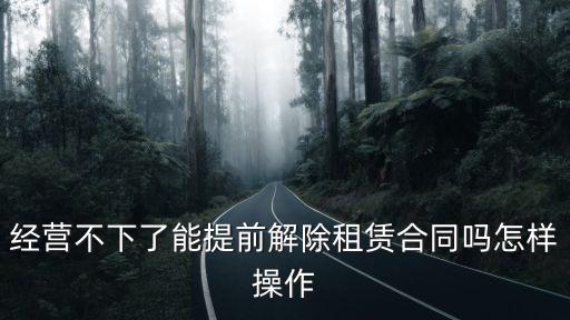 經(jīng)營不下了能提前解除租賃合同嗎怎樣操作