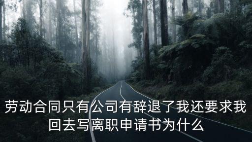 被辭退還傻乎乎填了離職申請，勞動合同只有公司有辭退了我還要求我回去寫離職申請書為什么