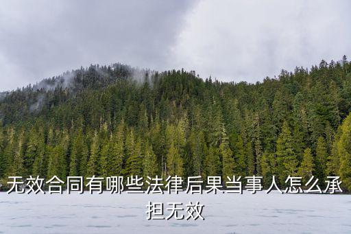無(wú)效合同有哪些法律后果當(dāng)事人怎么承擔(dān)無(wú)效