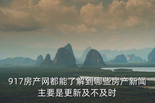 917房產(chǎn)網(wǎng)都能了解到哪些房產(chǎn)新聞主要是更新及不及時