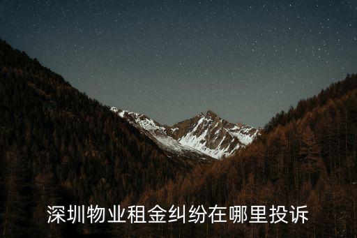 深圳房屋糾紛調(diào)解中心，深圳物業(yè)租金糾紛在哪里投訴
