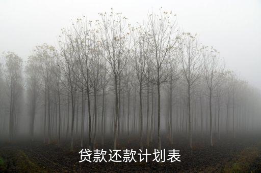 貸款還款計劃表