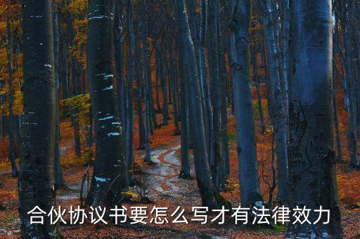 合伙協(xié)議書要怎么寫才有法律效力