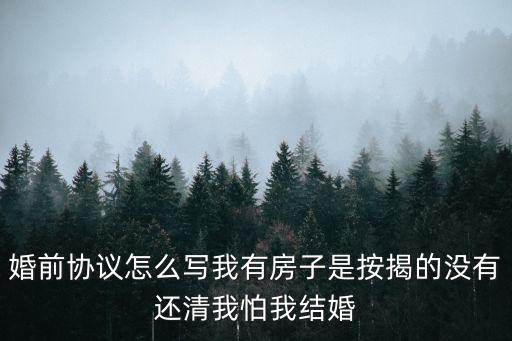 婚前協(xié)議怎么寫我有房子是按揭的沒有還清我怕我結(jié)婚