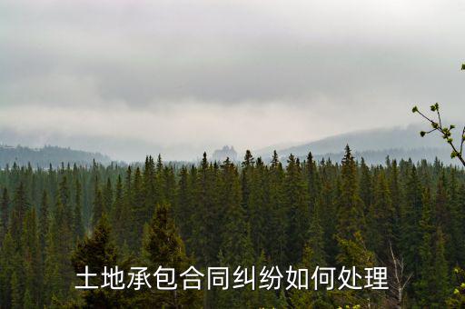 土地承包合同糾紛如何處理