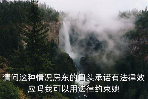 請(qǐng)問這種情況房東的口頭承諾有法律效應(yīng)嗎我可以用法律約束她