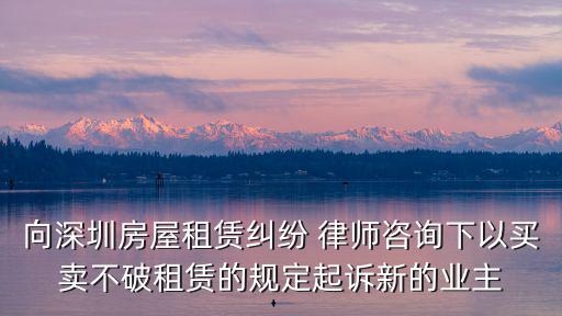 向深圳房屋租賃糾紛 律師咨詢下以買賣不破租賃的規(guī)定起訴新的業(yè)主
