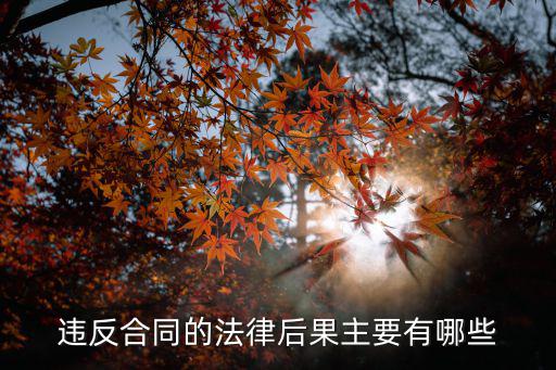 違反合同的法律后果主要有哪些