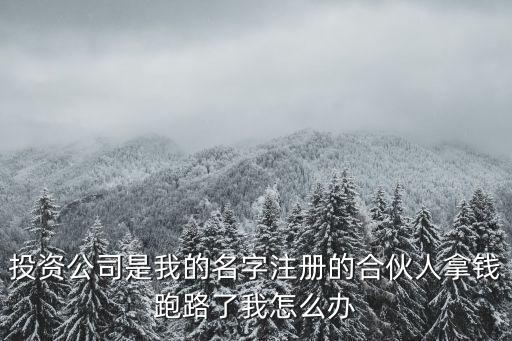 投資公司是我的名字注冊的合伙人拿錢跑路了我怎么辦