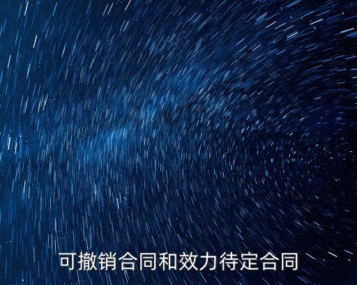 可撤銷合同和效力待定合同