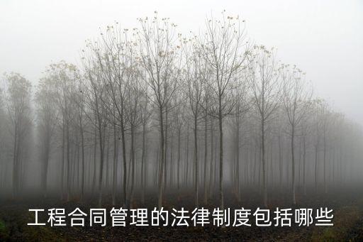 工程合同管理的法律制度包括哪些