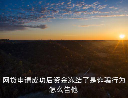 網(wǎng)貸申請(qǐng)成功后資金凍結(jié)了是詐騙行為怎么告他