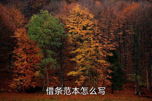 借條范本怎么寫