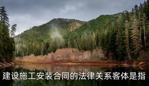 建設施工安裝合同的法律關系客體是指