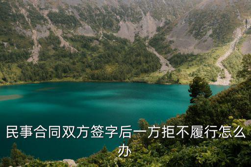 民事合同雙方簽字后一方拒不履行怎么辦