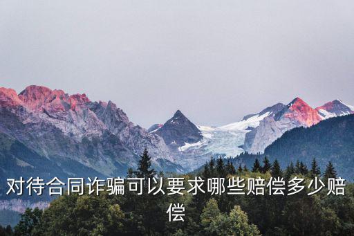 對待合同詐騙可以要求哪些賠償多少賠償