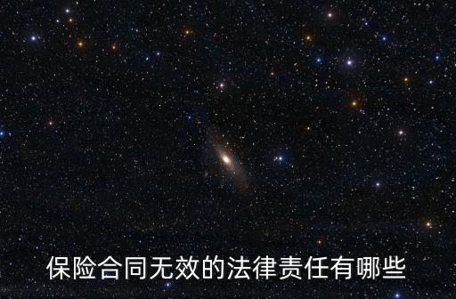 保險合同無效的法律責(zé)任有哪些
