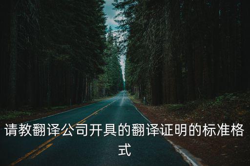 翻譯公司出具的翻譯證明格式，法院需要提供翻譯稿無誤的證明