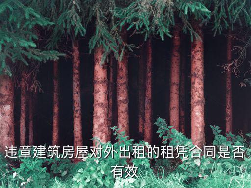 違章建筑房屋對外出租的租憑合同是否有效