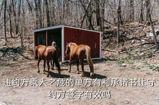 違約方乘人之危的單方有利承諾書(shū)讓守約方簽字有效嗎