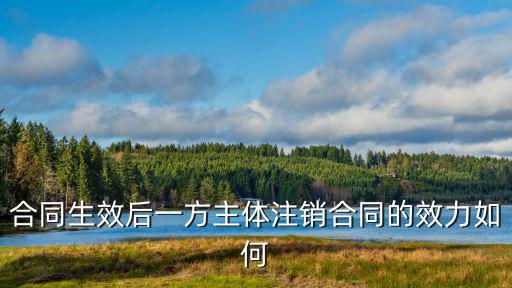 合同生效后一方主體注銷合同的效力如何