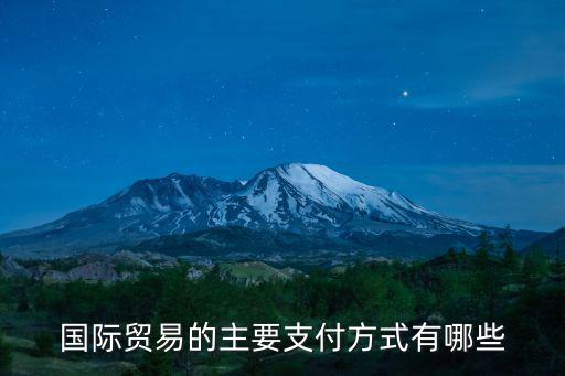 國際貿(mào)易的主要支付方式有哪些