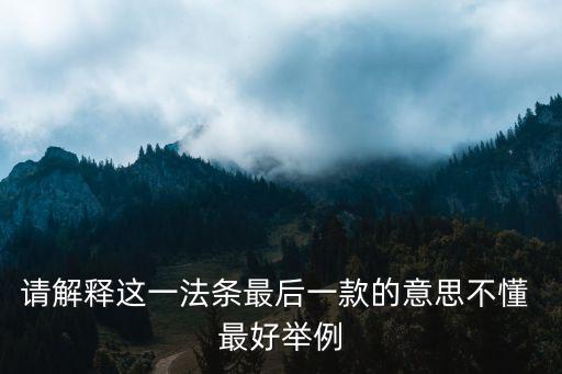 請解釋這一法條最后一款的意思不懂 最好舉例