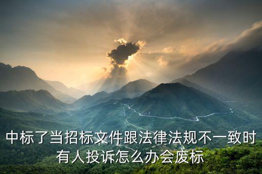 中標(biāo)了當(dāng)招標(biāo)文件跟法律法規(guī)不一致時有人投訴怎么辦會廢標(biāo)