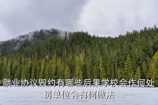 就業(yè)協(xié)議毀約有哪些后果學(xué)校會作何處罰單位會有何做法