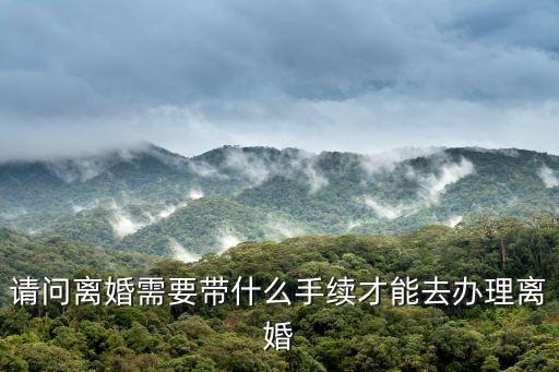 請問離婚需要帶什么手續(xù)才能去辦理離婚