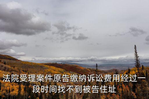 法院受理案件原告繳納訴訟費用經(jīng)過一段時間找不到被告住址