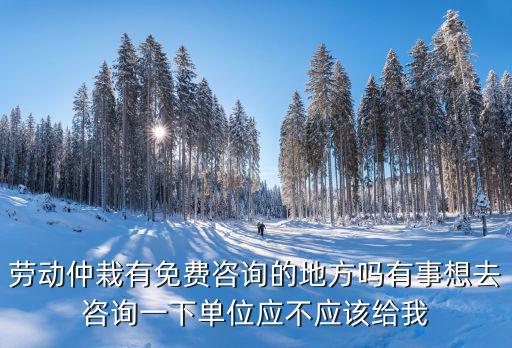 勞動(dòng)仲裁法律咨詢免費(fèi)，勞動(dòng)仲栽有免費(fèi)咨詢的地方嗎有事想去咨詢一下單位應(yīng)不應(yīng)該給我