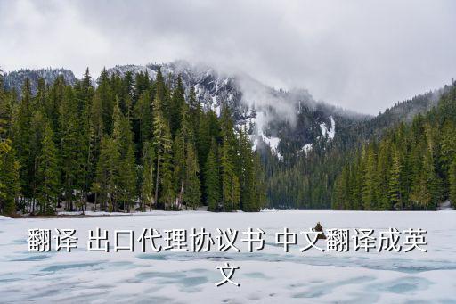 翻譯 出口代理協(xié)議書 中文翻譯成英文