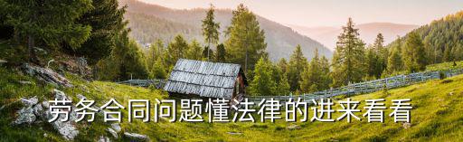 勞務(wù)合同問題懂法律的進(jìn)來看看