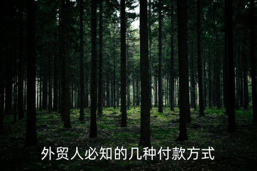 外貿(mào)人必知的幾種付款方式