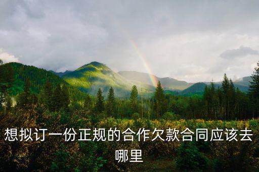 想擬訂一份正規(guī)的合作欠款合同應(yīng)該去哪里