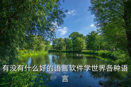 有沒有什么好的語言軟件學世界各種語言
