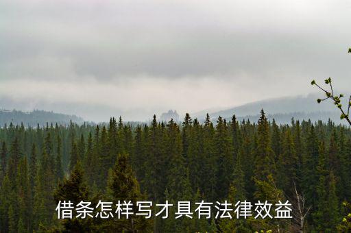借條怎樣寫才具有法律效益