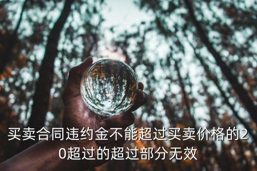 買賣合同違約金不能超過買賣價(jià)格的20超過的超過部分無效