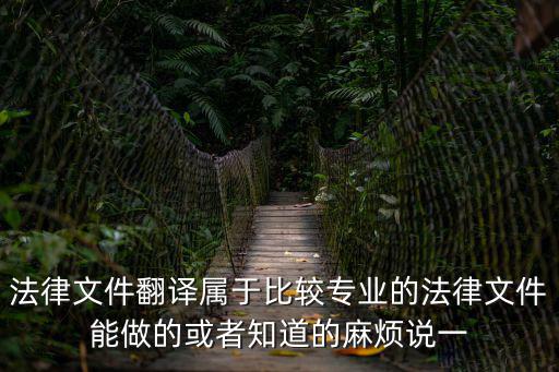 法律文件翻譯屬于比較專業(yè)的法律文件能做的或者知道的麻煩說一