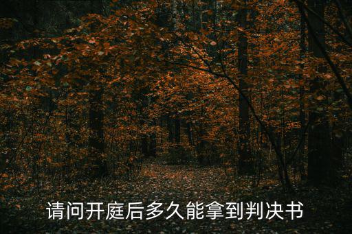 開(kāi)庭后最快幾天出判決書(shū)，開(kāi)庭后多久能下判決書(shū)