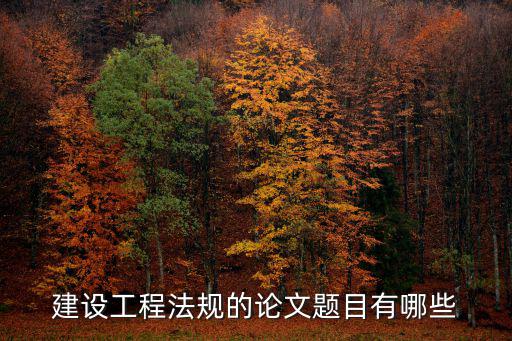 建設(shè)工程法規(guī)的論文題目有哪些
