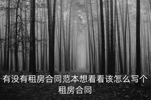 有沒有租房合同范本想看看該怎么寫個租房合同