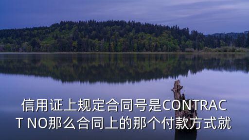 信用證上規(guī)定合同號(hào)是CONTRACT NO那么合同上的那個(gè)付款方式就