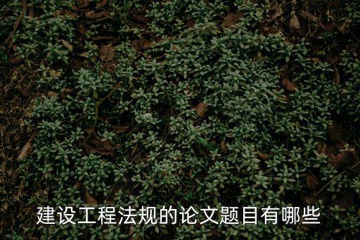 認(rèn)識工程法規(guī)論文3000字，建設(shè)工程法規(guī)的論文題目有哪些