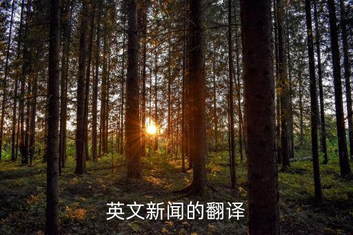 英文新聞的翻譯