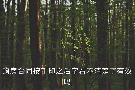 購房合同按手印之后字看不清楚了有效嗎